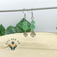 Boucle d oreille aventurine arbre de vie 2 