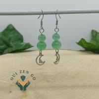 Boucle d oreille aventurine lune 1 