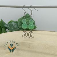 Boucle d oreille aventurine lune 2 