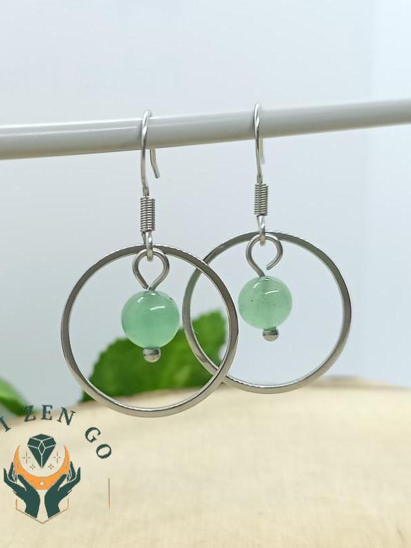 Boucle d oreille aventurine saturne 2 