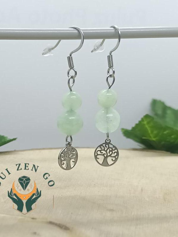 Boucle d oreille jade arbre de vie 3 