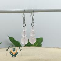 Boucle d oreille quartz rose trio 1 