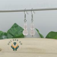 Boucle d oreille quartz rose trio 2 