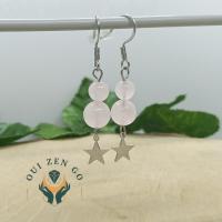 Boucles d oreille quartz rose etoile 1 