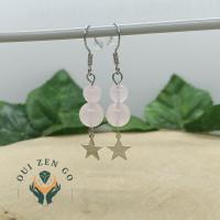 Boucles d oreille quartz rose etoile 2 