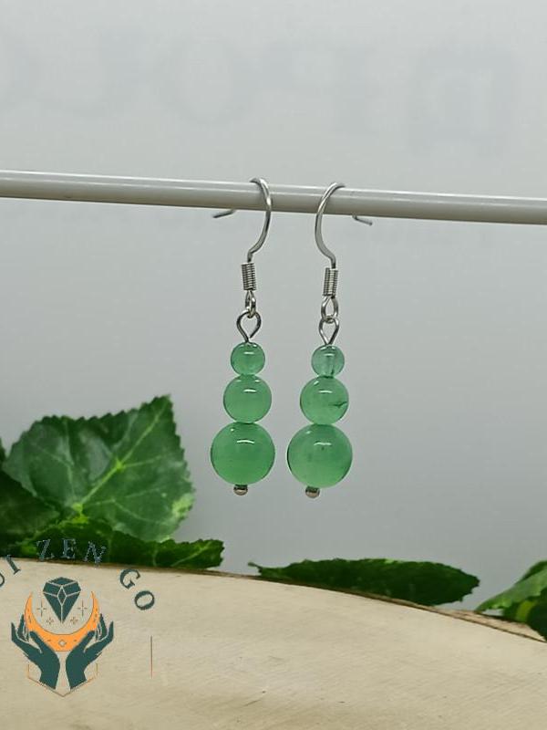 Boucles d oreilles aventurine trio 2 