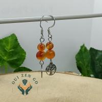 Boucles d oreilles cornaline arbre de vie 2 