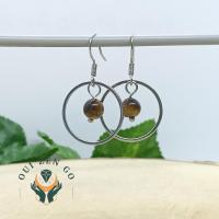 Boucles d oreilles oeil de tigre saturne 1 