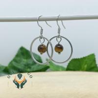 Boucles d oreilles oeil de tigre saturne 2 