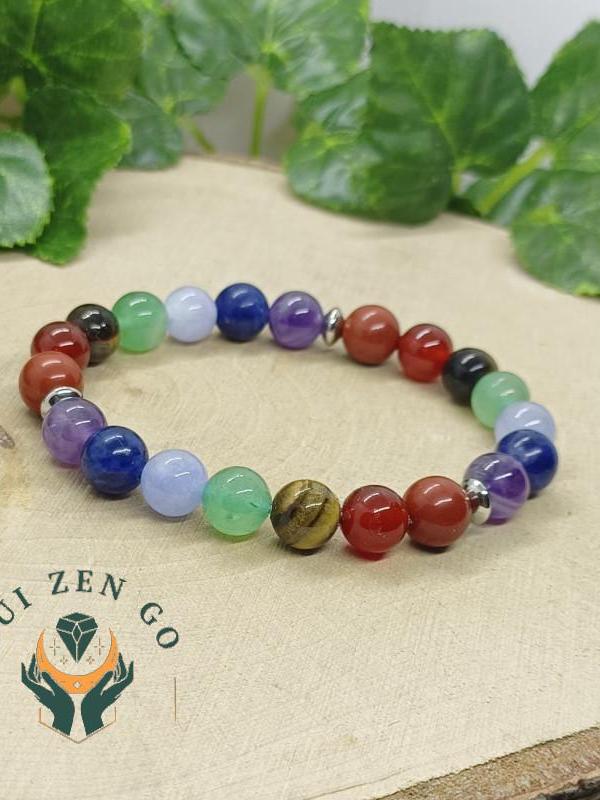 Bracelet 7 chakras 8 mm 3 