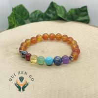 Bracelet 7 chakras cornaline modele 1 2 