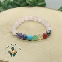 Bracelet 7 chakras quartz rose modele 1 1 