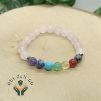 Bracelet 7 chakras quartz rose modele 1 2 