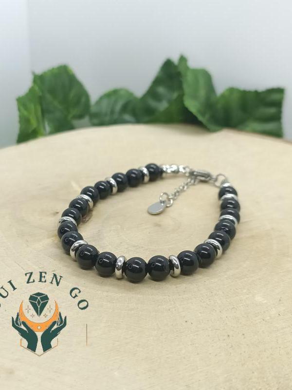 Bracelet agate noir bella 2 