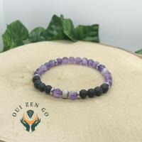 Bracelet amethyste et pierre de lave tiago 6 mm 1 