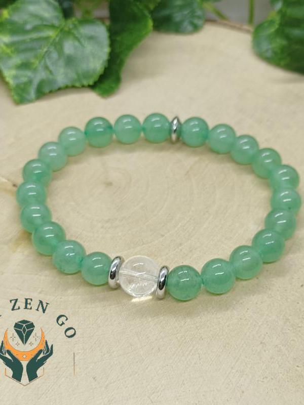 Bracelet aventurine et cristal de roche 2 1