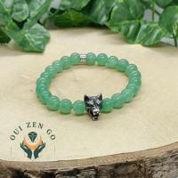 Bracelet aventurine et loup 1 