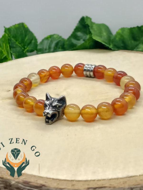 Bracelet aventurine et loup 3 