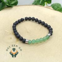 Bracelet aventurine et pierre de lave colonne 6 mm 5 