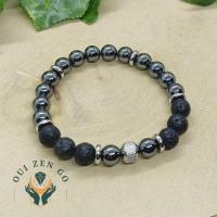 Bracelet homme hematite et pierre de lave 1 1