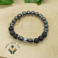 Bracelet homme hematite et pierre de lave 3 1