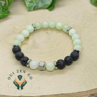 Bracelet homme jade et pierre de lave 1 