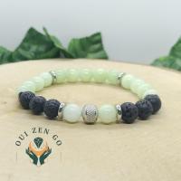 Bracelet homme jade et pierre de lave 2 