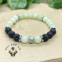 Bracelet homme jade et pierre de lave 3 