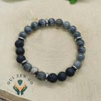 Bracelet homme labradorite et pierre de lave 1 1