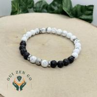 Bracelet howlite et pierre de lave tiago 6 mm 1 