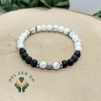 Bracelet howlite et pierre de lave tiago 6 mm 2 