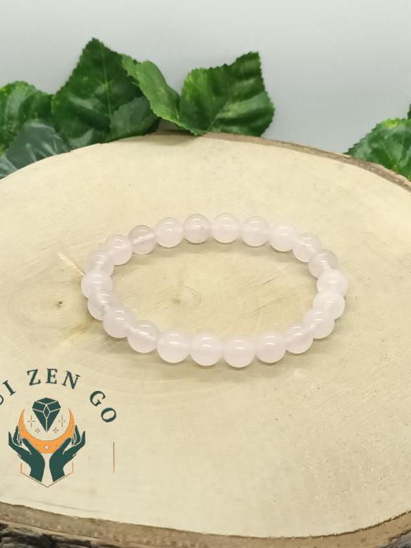 Bracelet quartz rose 8 mm 2 