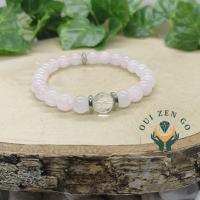 Bracelet quartz rose et cristal de roche 2 