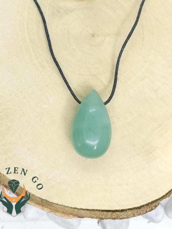 Pendentif aventurine verte goutte lateral 1 